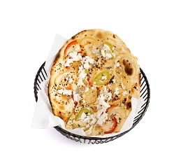 Onion, cheese, capsicum naan