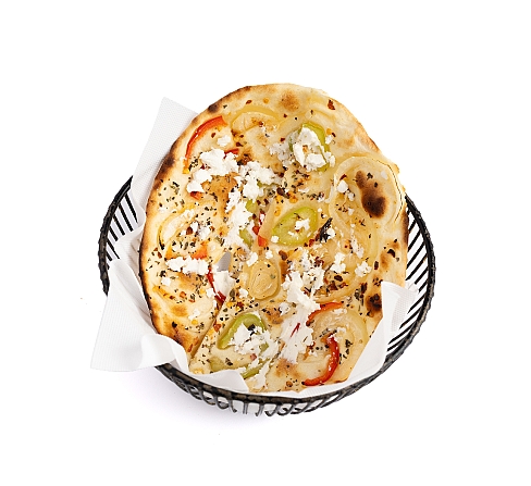 Onion, cheese, capsicum naan